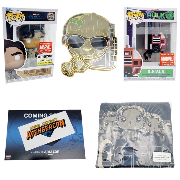 Funko Marvel Collector Corps Box Set XL Tee Moon Knight K.E.V.I.N. Groot Disney+ - Picture 2 of 9